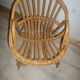 Fauteuil rotin coquille 1960/1970