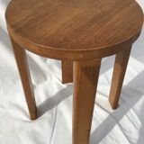 Round stool solid oak rectangular feet
