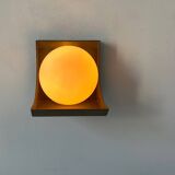 Pair of vintage wall lights, RAAK W1804, brown Bakelite and opaline, Netherlands