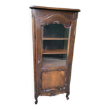 Showcase 1 door with 3 sides walnut windows louis xv style