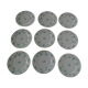 9 plates dessert porcelain of Limoges decorated with small blue flowers
