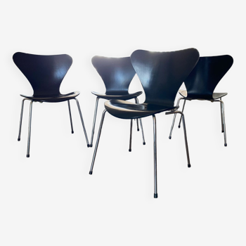 Set de 4 chaises de salle à manger modèle 3107 par Arne Jacobsen pour Fritz Hansen 1988