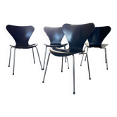 Set of 4 model 3107 dining chairs by Arne Jacobsen for Fritz Hansen 1988