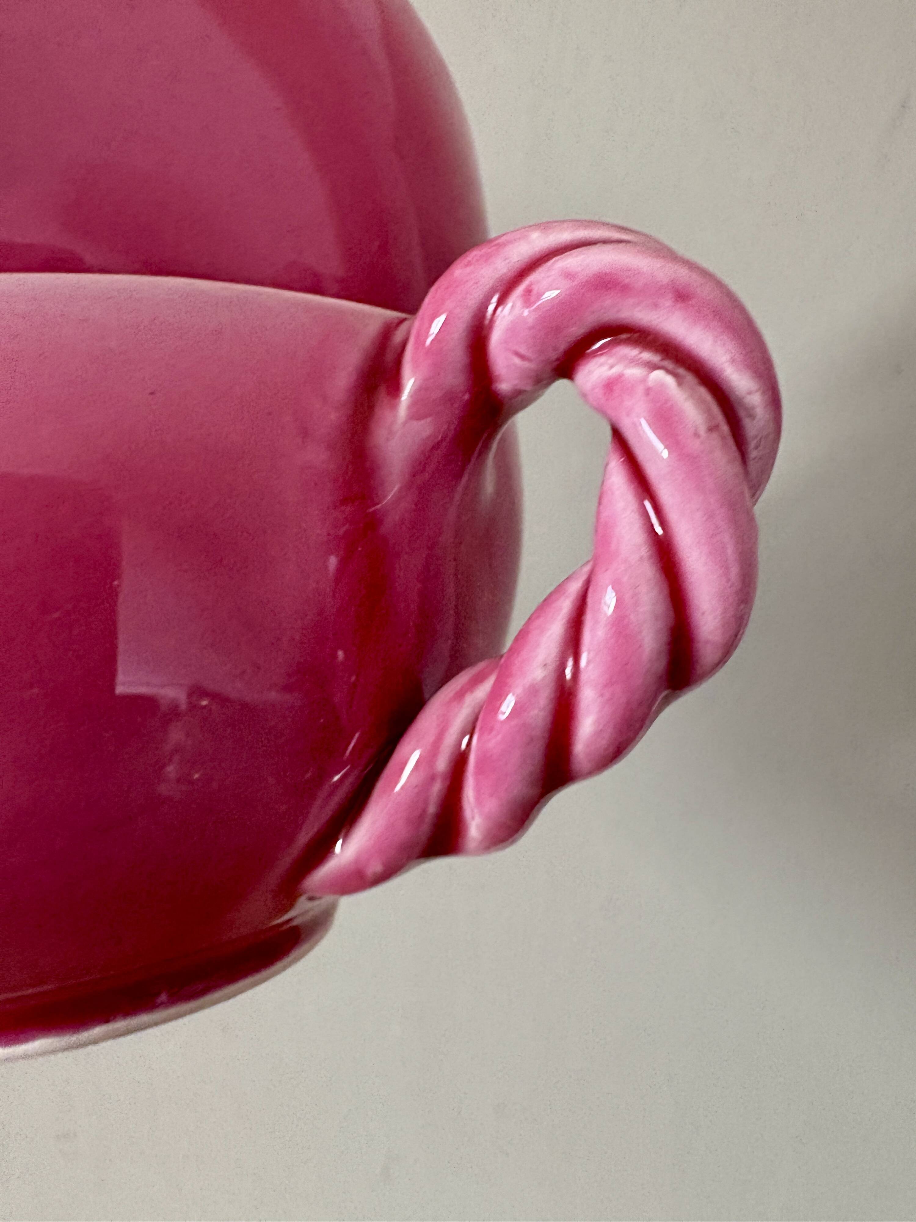 Set of 2 antique pink ceramic mugs