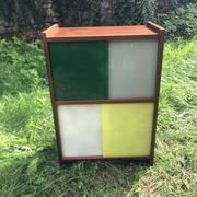 Vintage 60s storage display case with sliding windows
