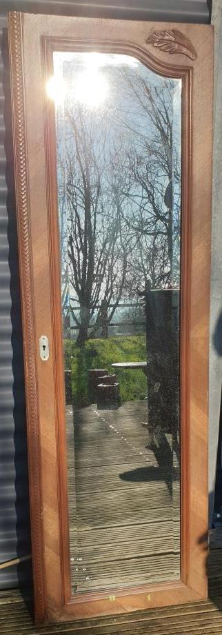 Beveled door mirror "in its juice" XIXth
