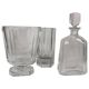 Art Deco three-piece crystal set by Elis Bergh, Kosta, Sweden, 1930s.
