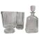 Art Deco three-piece crystal set by Elis Bergh, Kosta, Sweden, 1930s.
