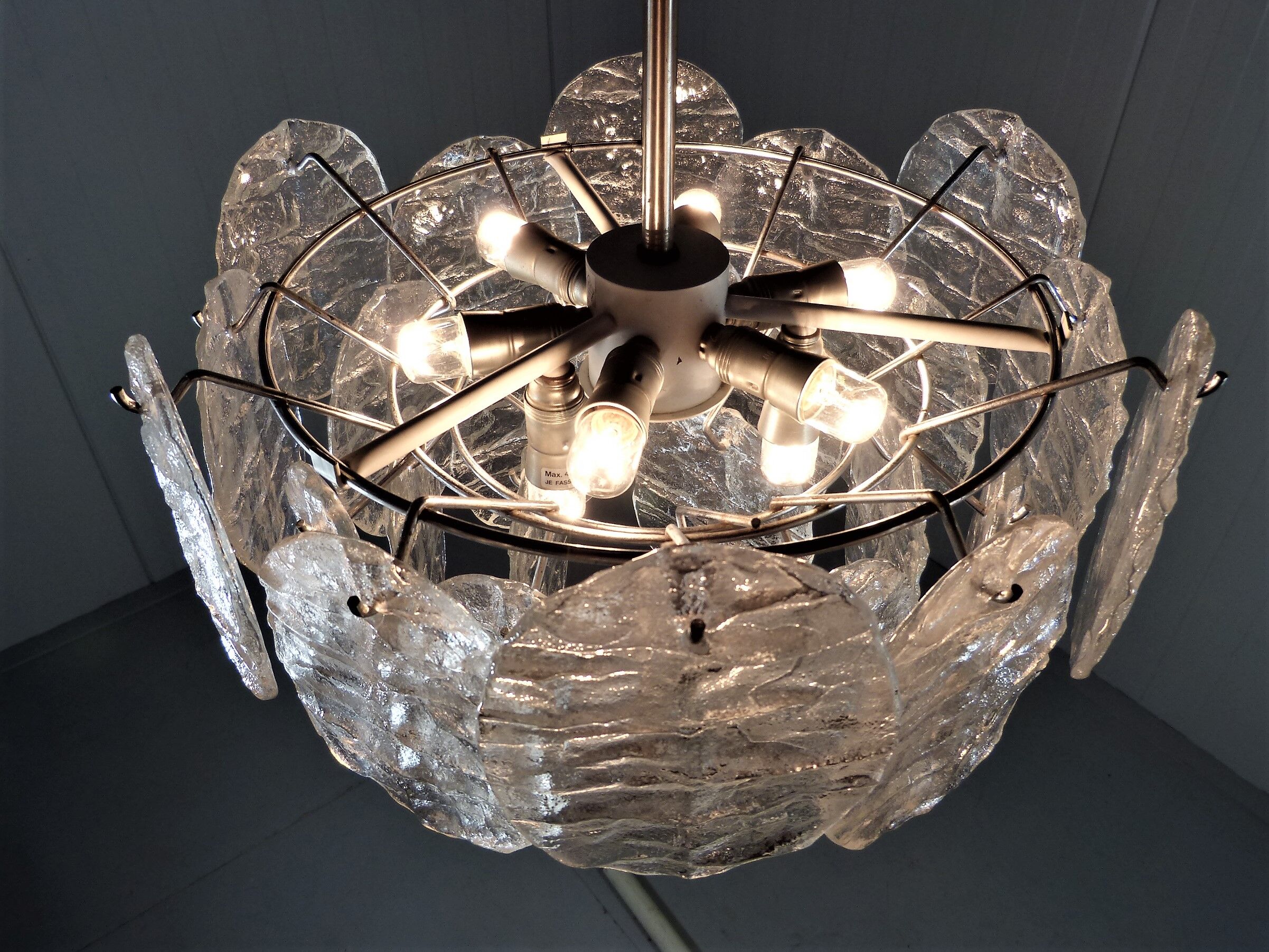 Kalmar candlestick with ice glass discs 1960's