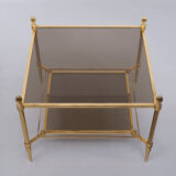 Superb brass bronze sofa tables, 1950s, france
