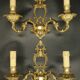 Pair of large wall sconces in Baroque / Rococo / Louis XV style - gilded bronze