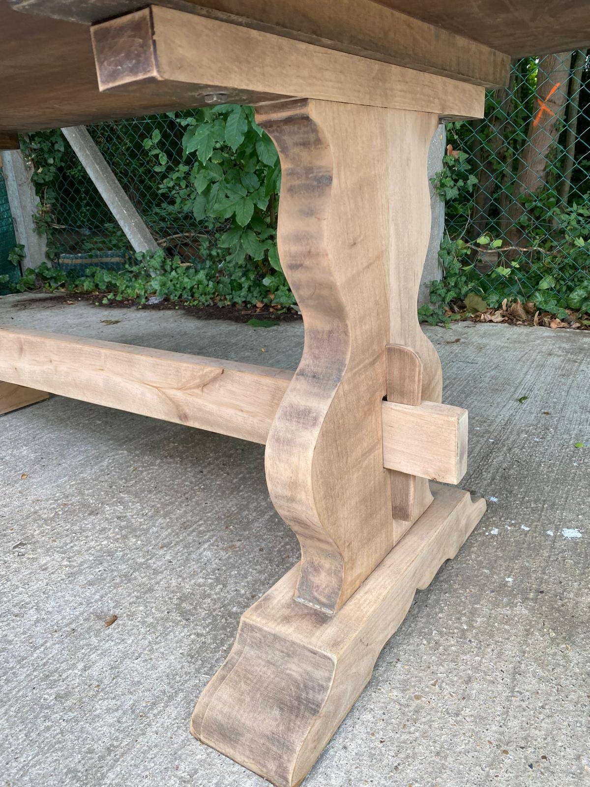 19th century monastery table renovated in raw oak 180cm