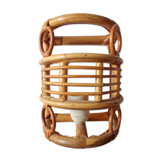 Vintage bamboo wall lamp