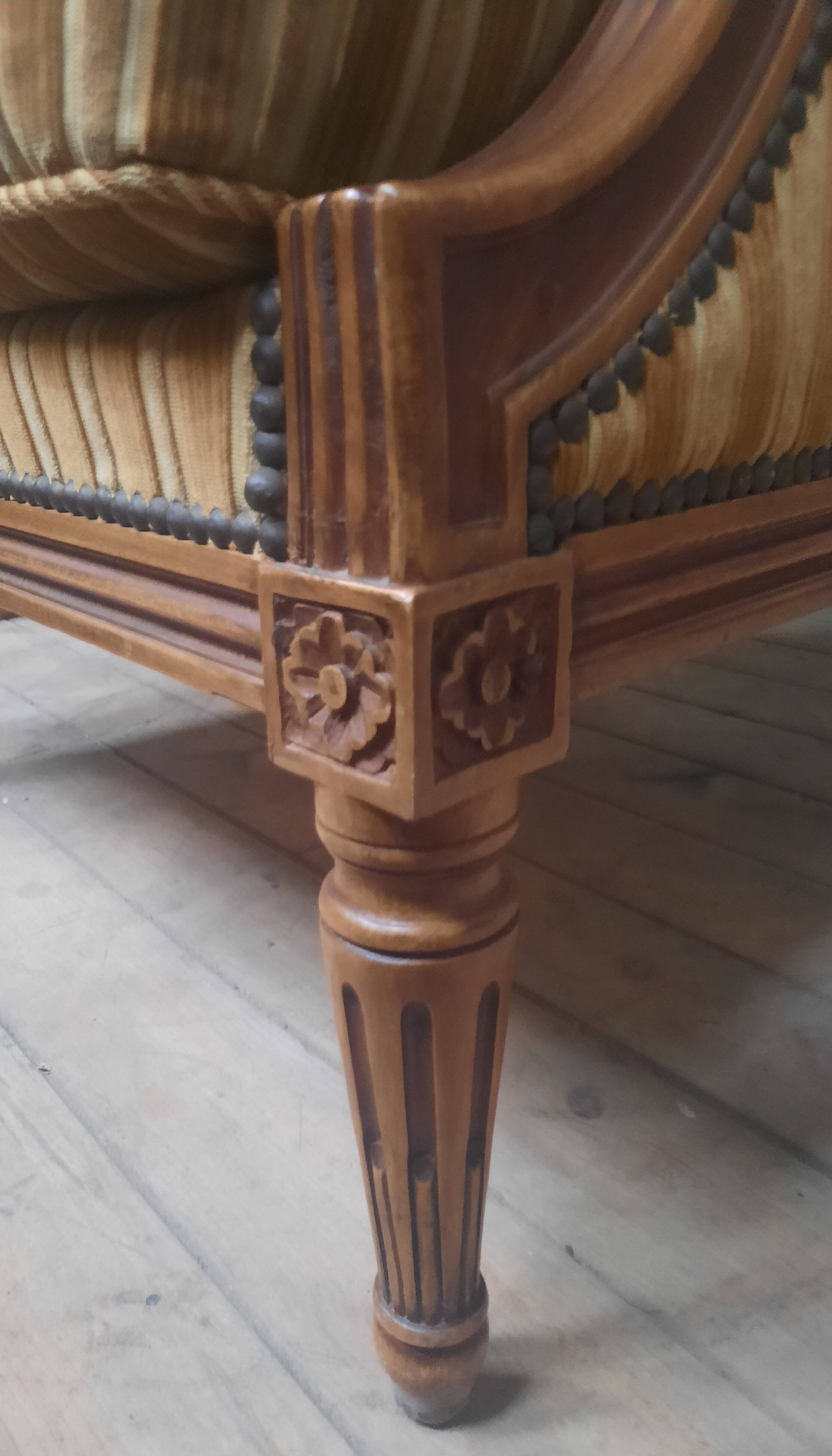 Large Louis XVI style wing chair