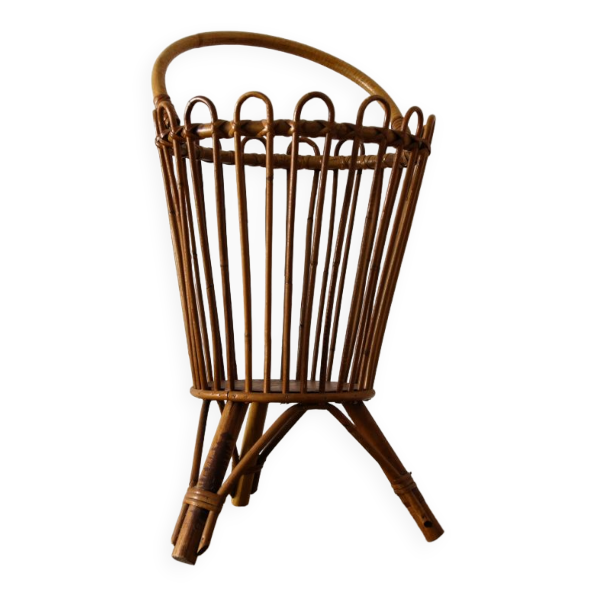Vintage rattan basket