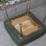 Stool footrest in green skaï