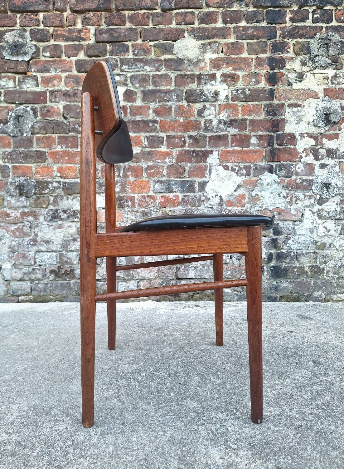 SAX set of 4 vintage Scandinavian chairs, teak and skai furniture