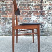 SAX set of 4 vintage Scandinavian chairs, teak and skai furniture