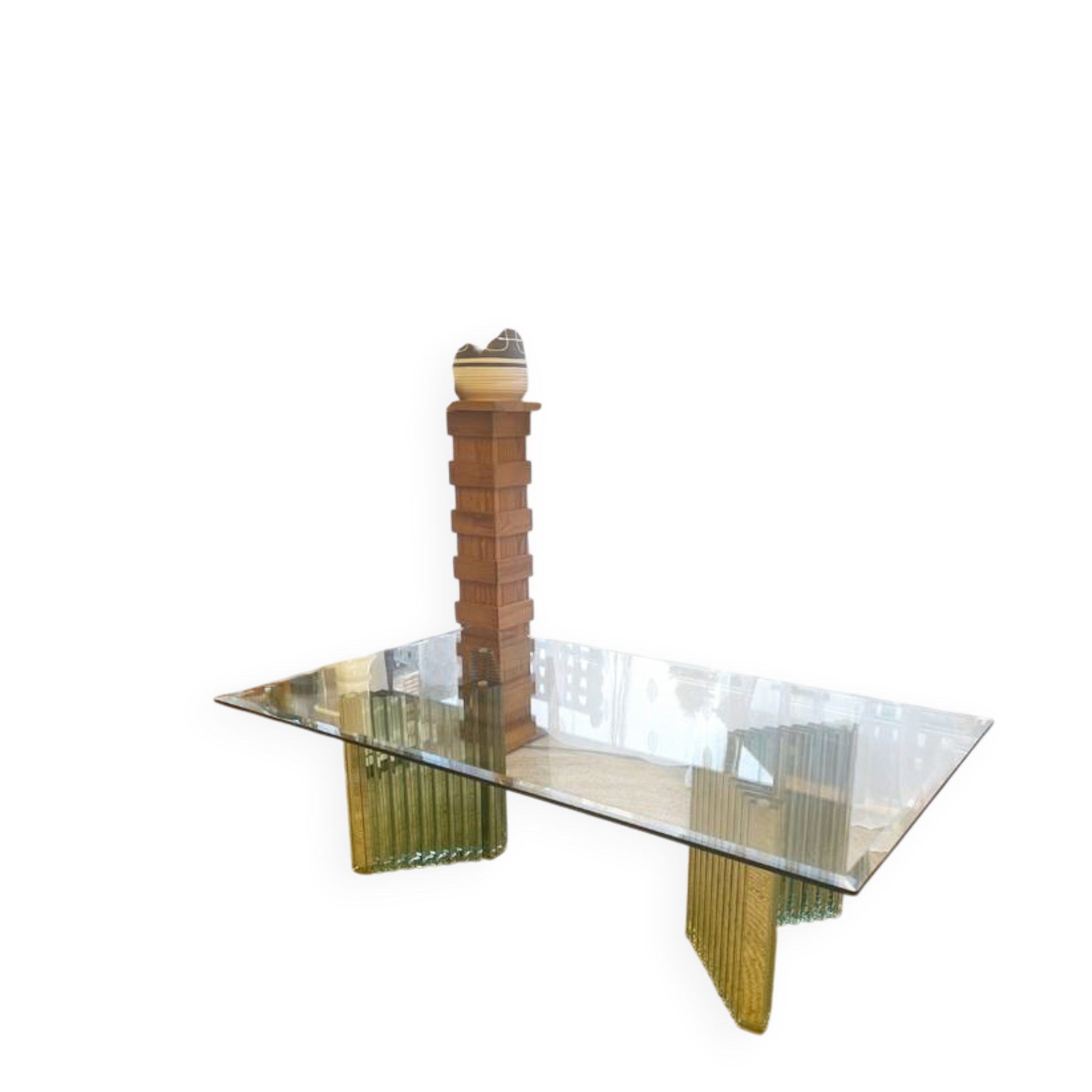 Italian glass coffee table — Luigi Massoni 1970