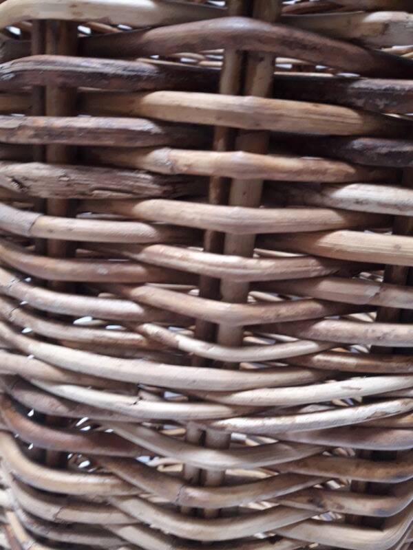 High basket 55cm round rattan old