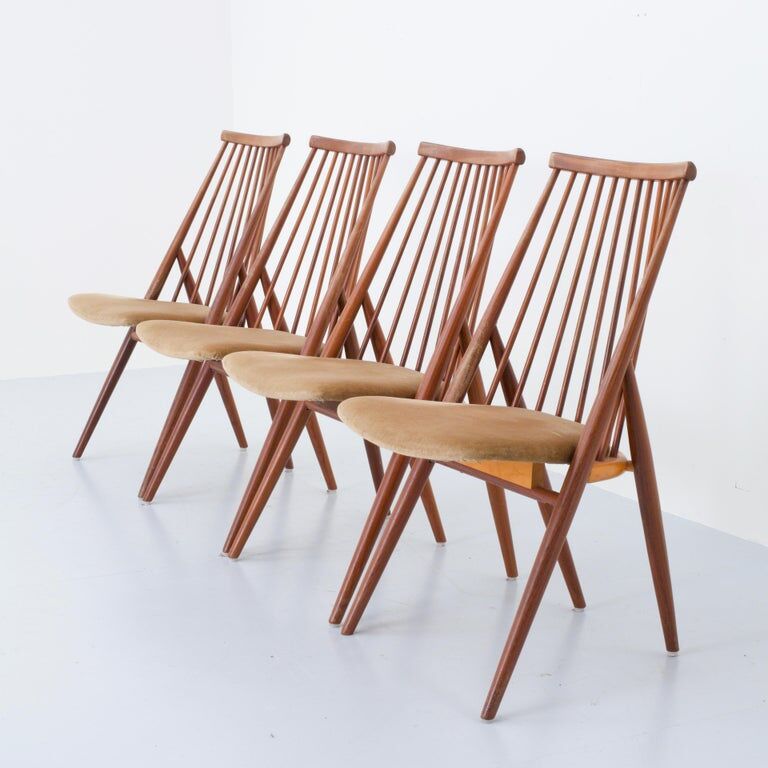 Set de 4 chaises ''Flamingo'' par Thea Leonard pour Nassjo Stolefrabrik, Suède, 1960