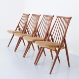 Ensemble de 4 chaises ''Flamingo'' par Thea Leonard pour Nassjo Stolefrabrik, Suède, 1960