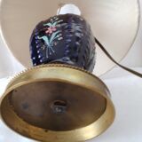 Lamp to be laid in vintage enamelled navy earthenware