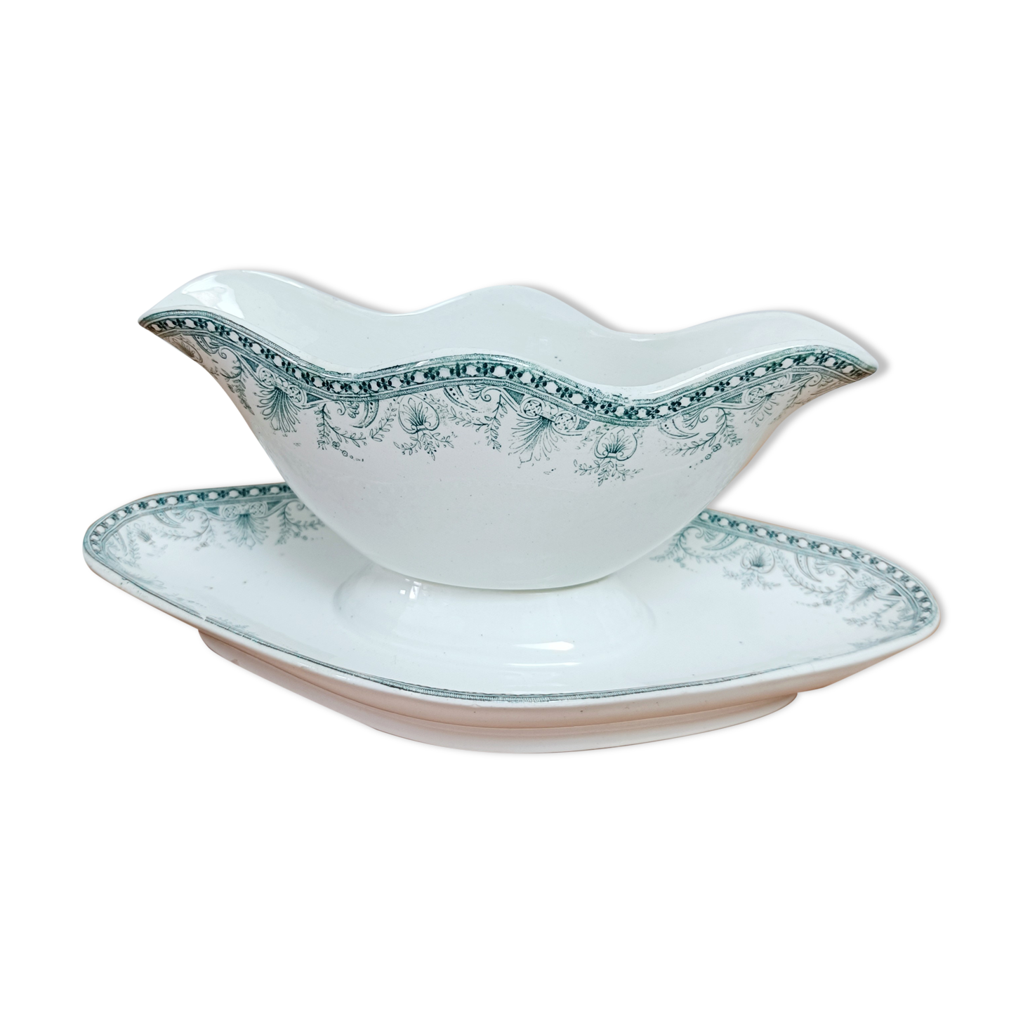 Saucière iron earth, green décor