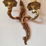 Pair of 19th century Louis XV style gilt bronze wall lights with 2 branches