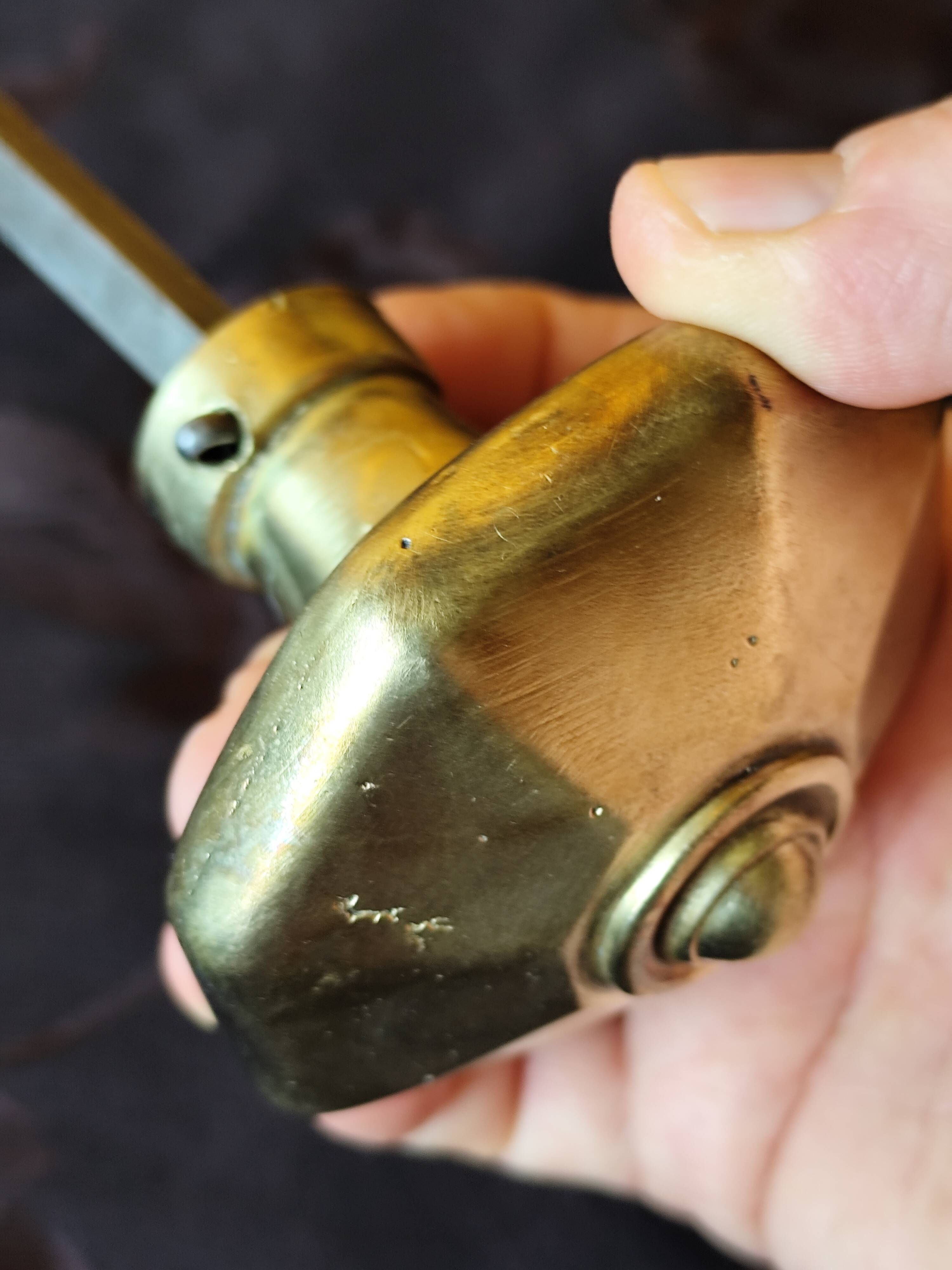 Poignée de porte octogonale en laiton style Louis Philippe-Restauration