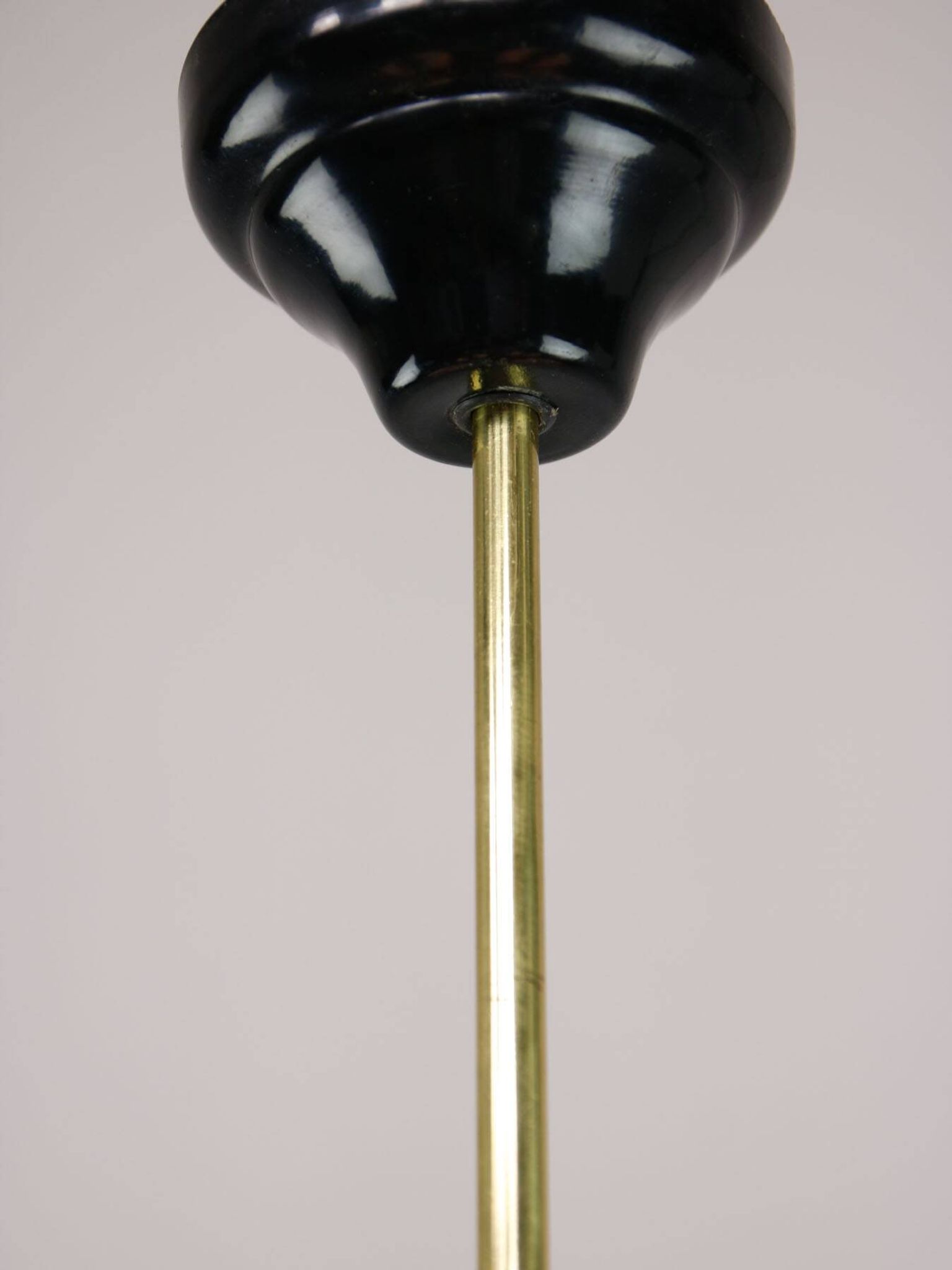 Mid-Century Modern Italian Brass and Opaline Chandelier