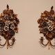 Hand-forged gilded silver-plated candle wall lamps by S. Salvadori