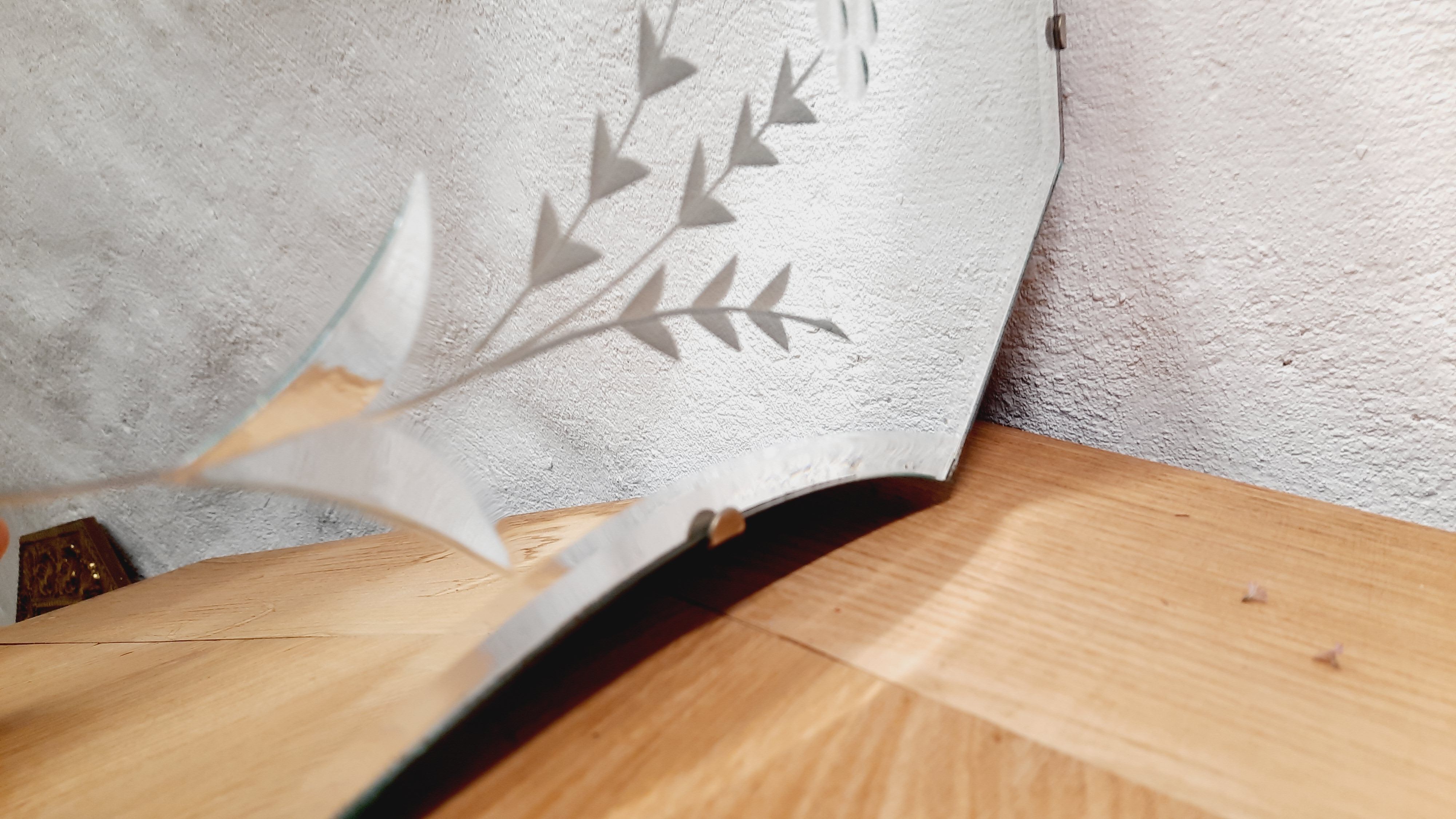 Beveled and chiseled art deco mirror