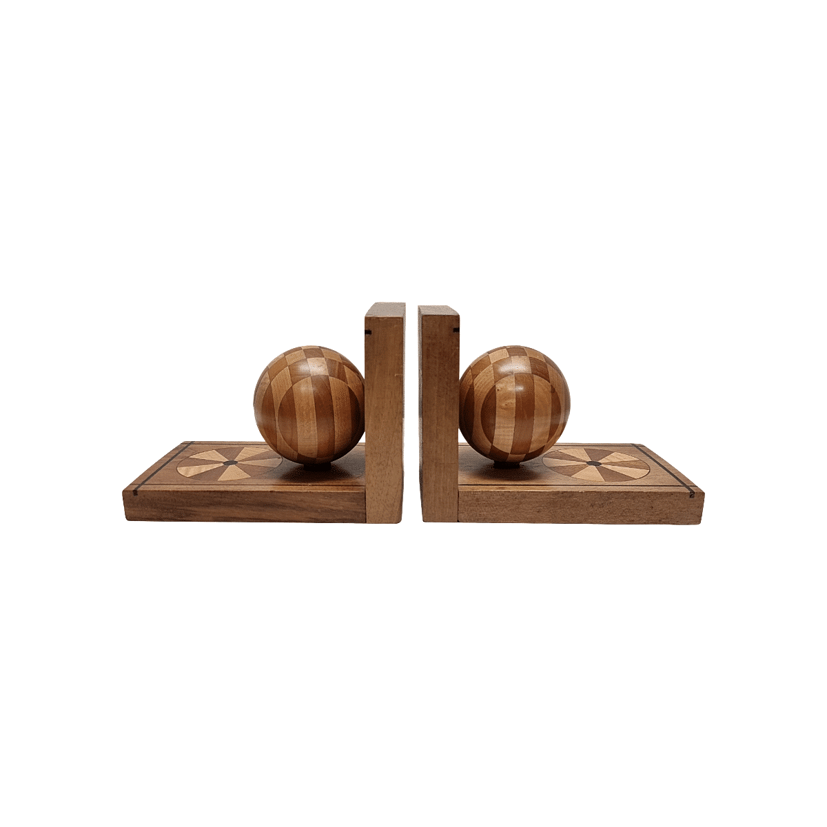 Art Deco Style Wooden Bookends, 1960s