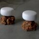 Mushroom shaped stools from burlwood - France 1950s
