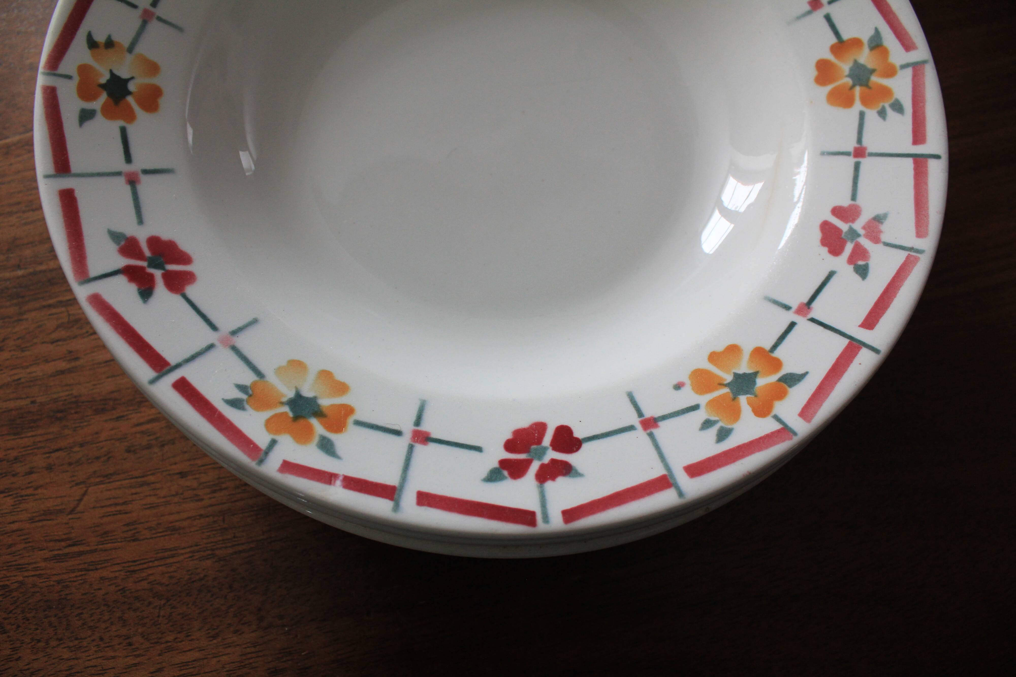 Set of 3 deep plates from Saint Amand