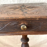 Old tripod side table with drawer