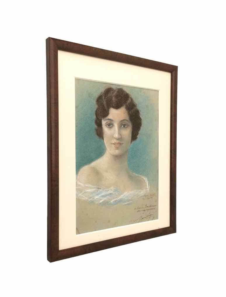 Portrait hommage de 1942 au pastel