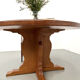 Brutalist round table in solid oak, 1960s.