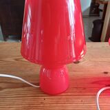 Paire de Lampes Vintage en Opaline Rouge