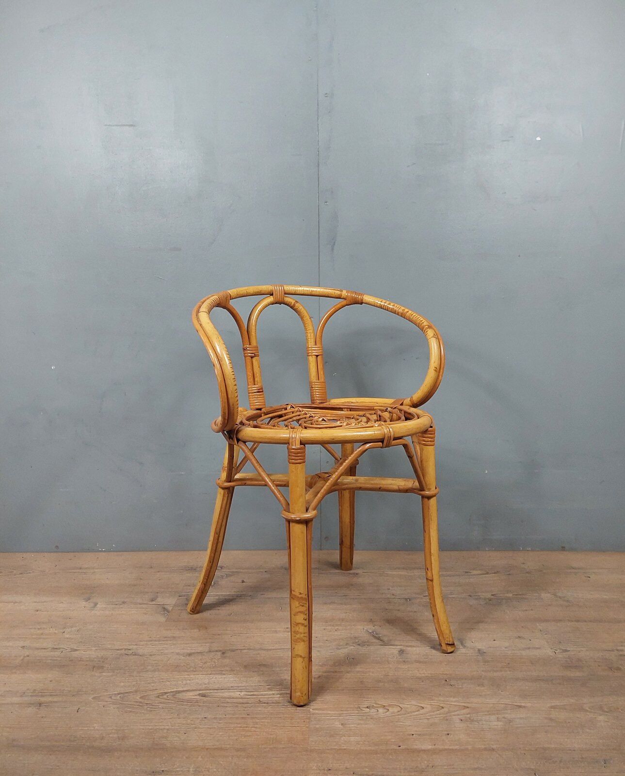 Vintage bamboo and rattan armchair