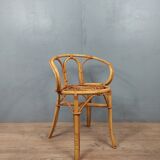 Vintage bamboo and rattan armchair