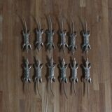 Brass crocodile knife holder