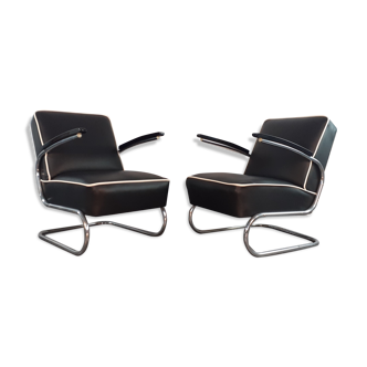 Pair of Bauhaus armchairs by Slezàk, K29 model, Gispen-Thonet 1932 design