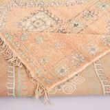 Large Vintage Moroccan Rug 188 x 387 cm - Peach Berber Rug - Handmade Rug