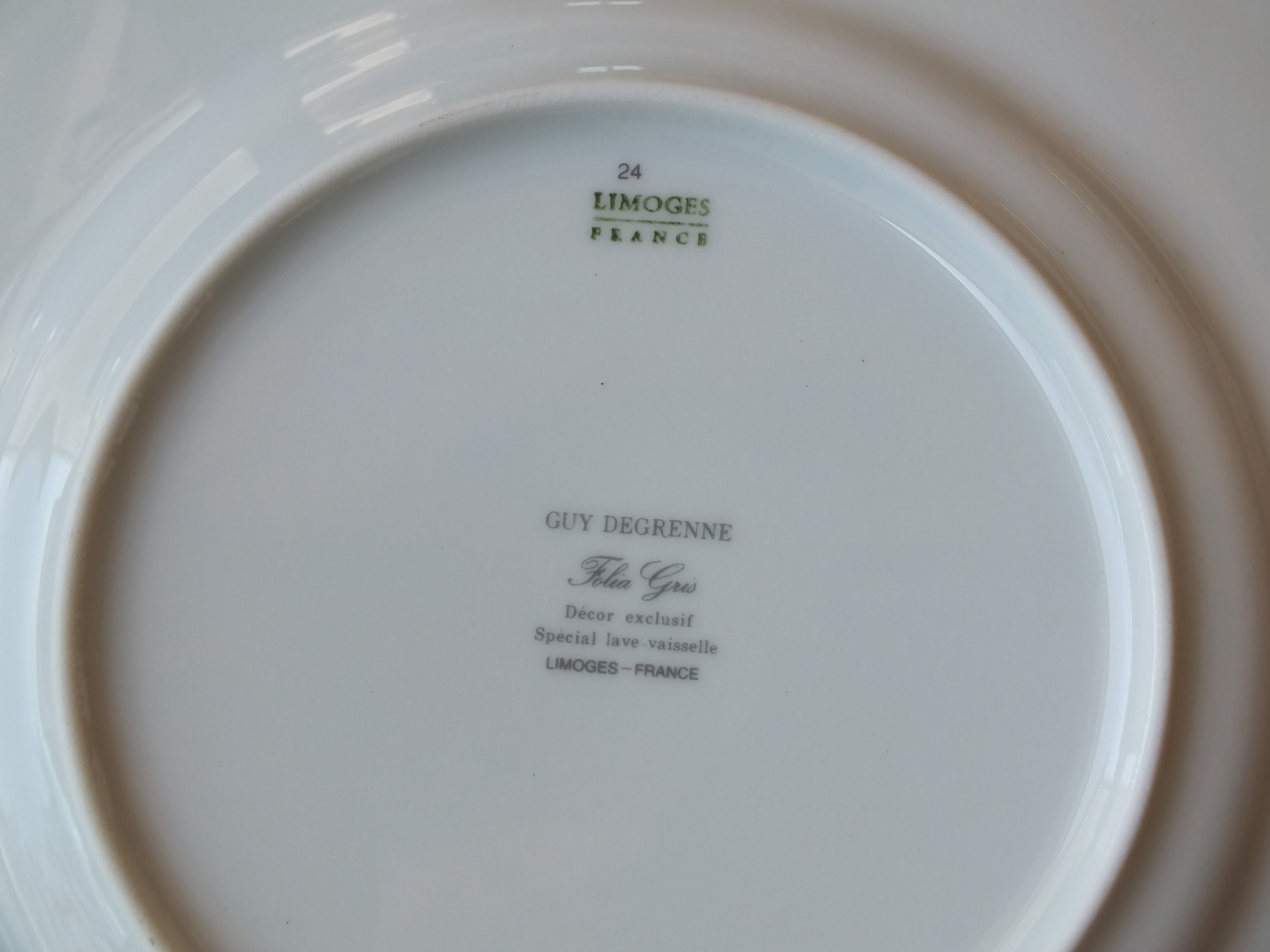 5 porcelain dessert plates from Limoges - Deshoulières and Guy Degrenne