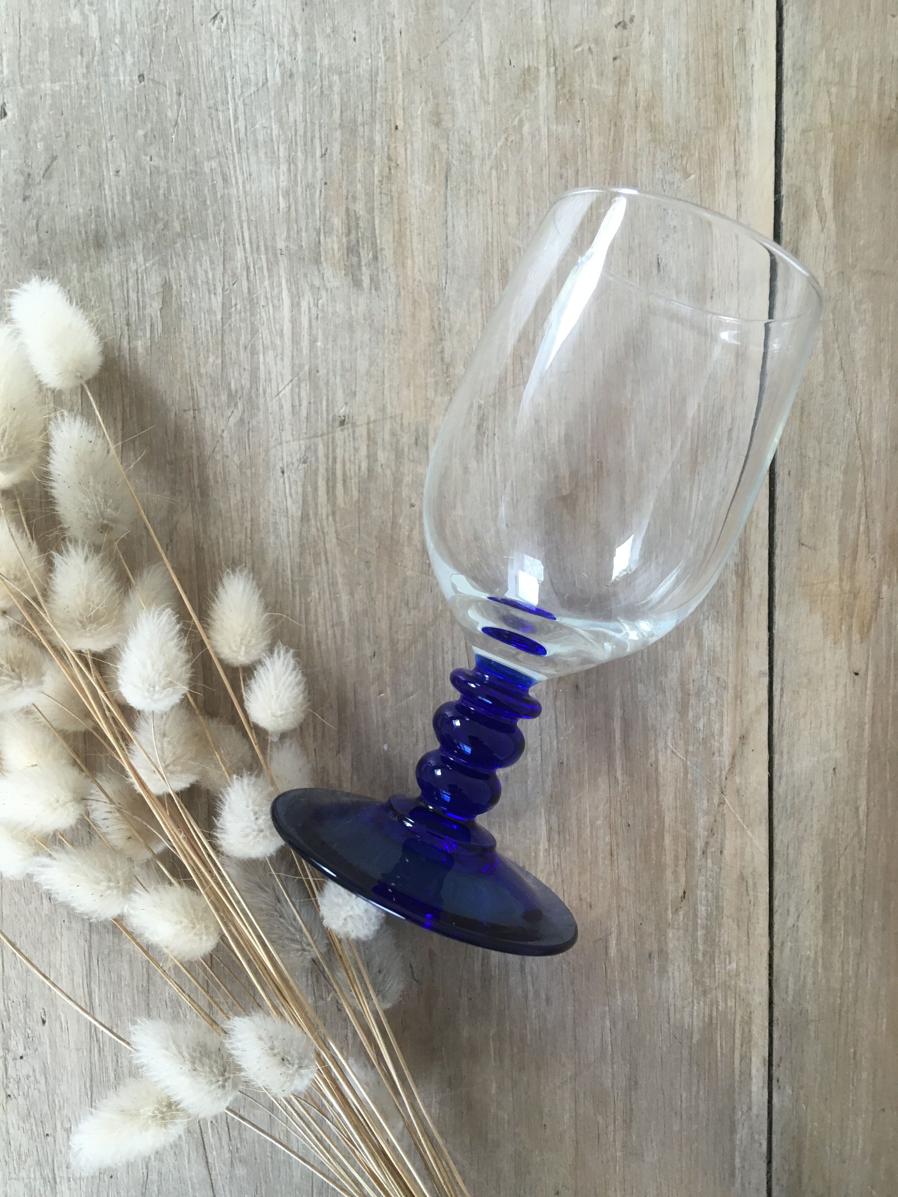 Vintage blue foot glasses