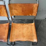 German vintage leather cantilever chairs S33 by Mart Stam for Thonet, set of 8
