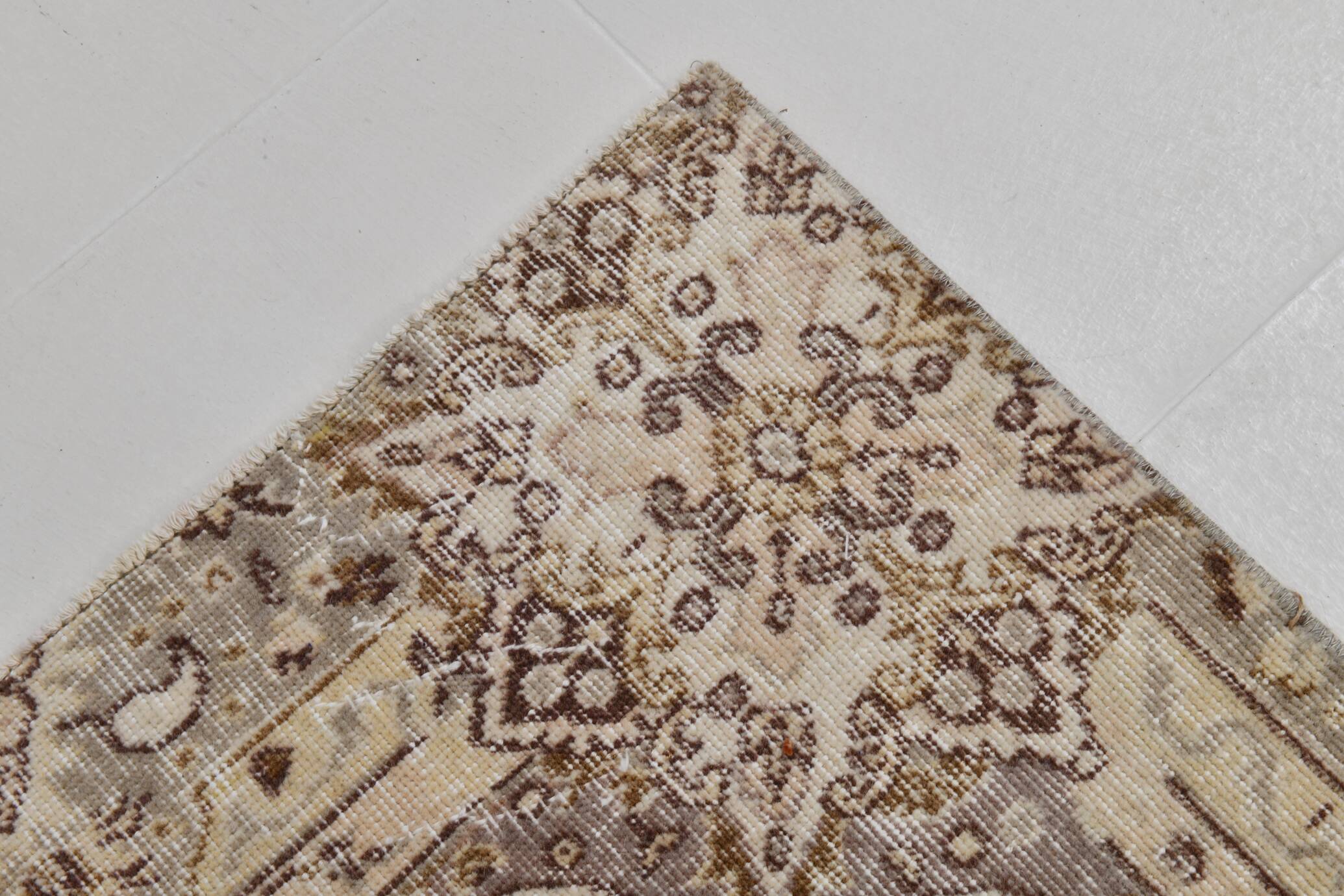 Tapis vintage classique beige et marron, 165x284 cm
