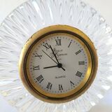 Small Functional Signed Royal Champagne Crystal Desk Clock